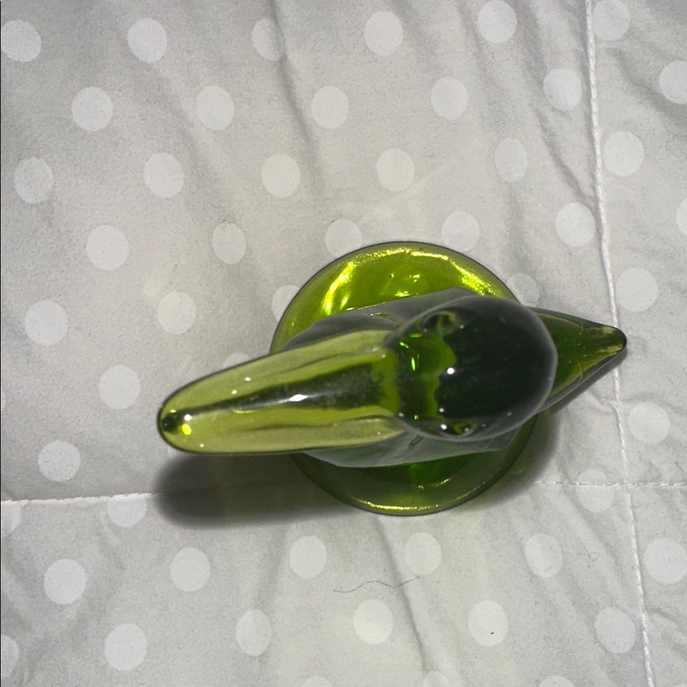 Green Glass Duck Figurine - Picture 2 of 3